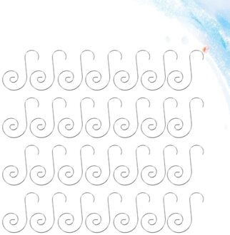 100Pcs Vorm Ornament Haken Rvs Muur Hangers Accessoire Voor Kerstcadeau Opknoping (Zilver)