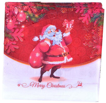100pcs Vrolijk Kerstfeest Gedrukt Servetten Cartoon Kerstman Tissue Diner Papieren Handdoek Feestartikelen