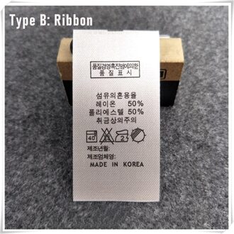 100Pcs Wassen Instructies Doek Lint Zorg Etiketten Soft Satin Component Gemaakt In Korea Naaien Ondergoed Label 6*3cm type B