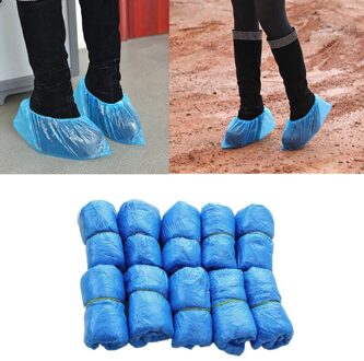 100Pcs Waterdichte Laars Covers Plastic Wegwerp Overschoenen Overschoenen