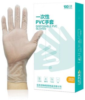 100Pcs Wegwerp Pvc Handschoenen Beschermende Dikke Transparante Plastic Veiligheid Wanten 3XUC