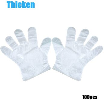 100Pcs Wegwerp Voedsel Prep Handschoenen Plastic Food Grade Transparante Veilig Handschoenen Voor Koken Eten Handling Keuken Bbq Tb S Thicken