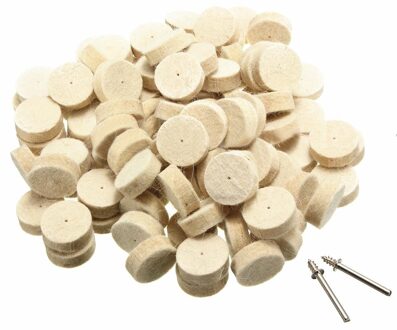 100pcs Wolvilt Polijsten Buffing Ronde Wiel Tool + 2 Schacht Voor Dremel Rotary