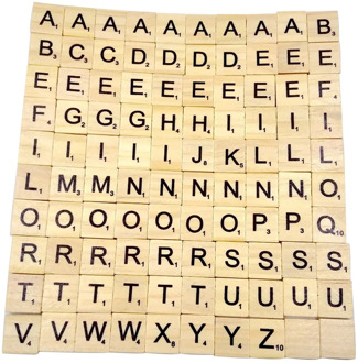 100PCS Wooden Letter Alphabets Scrabble Number English Letters Alphabets & Numbers Digital Puzzle Kids Educational Toy #25