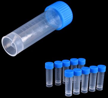 100Pcs X 5Ml Chemie Plastic Test Tubes Flesjes Seal Caps Pack Container Voor Kantoor School Chemie Levert