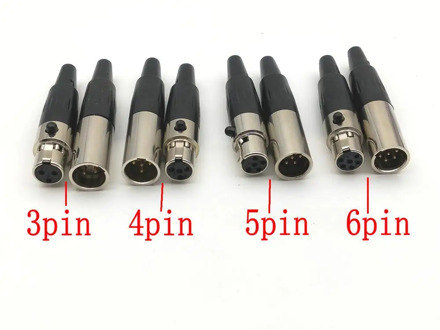 100pcs XLR 3pin 4pin 5pin 6 Pin Male Plug / Female Jack Adapte connector wholesale