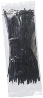 100Pcs Zelfsluitende Plastic Nylon Tie Bevestiging Ring Cable Zip Ties Set Voor Familie Outdoor Camping Accessoires zwart-M