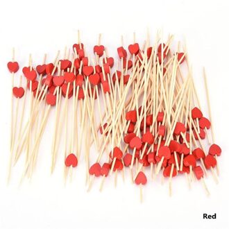 100pcs12cm Hart Bamboe Voedsel Picks Buffet Cupcake Fruit Vork Party Cake Dessert Salade Groente Sticks Cocktail Tandenstoker Spies JJWW007800001