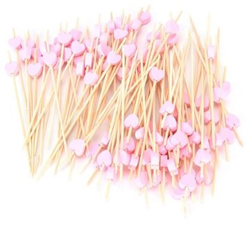 100pcs12cm Hart Bamboe Voedsel Picks Buffet Cupcake Fruit Vork Party Cake Dessert Salade Groente Sticks Cocktail Tandenstoker Spies JJWW007800003