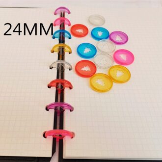 100PCS24MM Jelly Kleur Plastic Binding Ring Losbladige Notebook Groene Kerstboom Patroon Binding Cd Binding Gesp kleurmenging