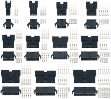 100sets/lot connectors SM 2/3/4/5/6/8/9/10/11/12Pin Pitch 2.54MM Female and Male Housing terminals SM-3P SM-3R JST SM2.54