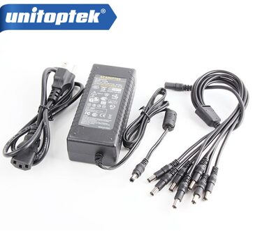 100V-240V Naar Dc 12V 8.5A Schakelende Voeding Adapter 1 Tot 8 Stekker Pigtail met 8 Manieren Voor Cctv Bewakingscamera
