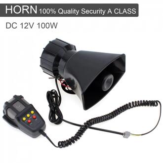 100W 12V 5 Geluiden Motorcycle Auto Vrachtwagen Speaker Luide Sirene Hoorn 105db Met Mic Microfoon