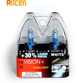 100W 12V Super White bulbs H7 Racing Vision +30% More Brightness Auto Headlight Hi/lo Beam Halogen Lamp Rally Performance Pair