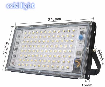100W Led Flood Light Ac 220V Outdoor Schijnwerper Zoeklicht Spotlight IP65 Waterdichte Led Straat Lamp Landschap Verlichting Tuin cold licht