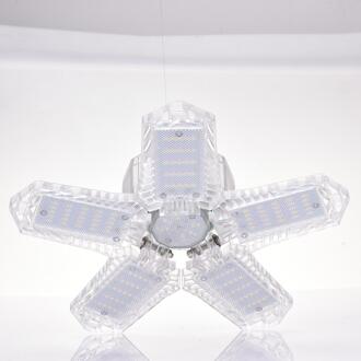 100W Led Garage Licht 5 Blad Vervorming Fan Plafondlamp E26 Verstelbare Hoek Industriële Lamp Voor Workshop Magazijn 85-265V transparant 100w