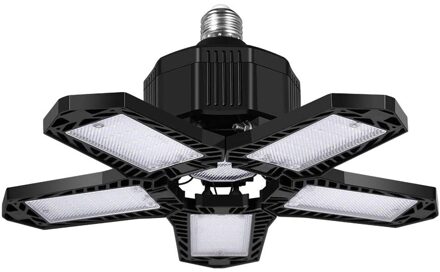 100W Led Garage Licht E27 Vervormbare Plafondlamp Magazijn Verlichting Lamp Met 5 + 1 Verstelbare Panelen Voor Home workshop met Lamp houder