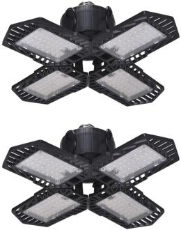 100W Led Garage Licht Vouwen Ultra-Dunne Mijnbouw Lamp Schijnwerper Vervormbare Led Plafond Licht Voor Parkeerplaats Magazijn workshop 2stk