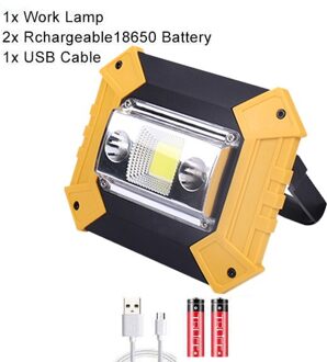 100W Schijnwerper Draagbare Lampe COB Camping Lamp Zoeklicht SpotlightLantern USB Werk Licht 18650 Flash Schijnwerper Power Bank Package B