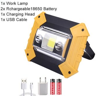 100W Schijnwerper Draagbare Lampe COB Camping Lamp Zoeklicht SpotlightLantern USB Werk Licht 18650 Flash Schijnwerper Power Bank Package C