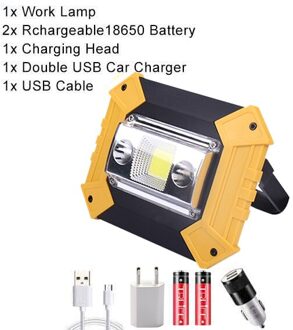 100W Schijnwerper Draagbare Lampe COB Camping Lamp Zoeklicht SpotlightLantern USB Werk Licht 18650 Flash Schijnwerper Power Bank Package D
