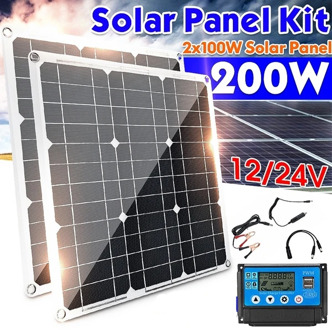 100W Solar Panel Kit 40A Controller 18V Portable Battery Charger Power Bank Board Car Charger For Outdoor Camping Yacht Lights