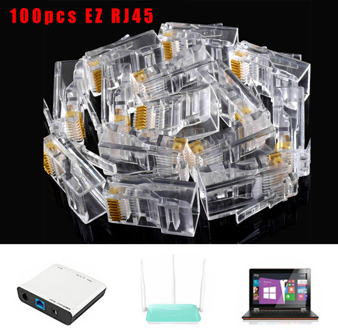 100x 8P8C EZ RJ45 Cat6 45 UTP Ethernet Cable Plug RG45 Cat5e Network Terminal Durable And Practical
