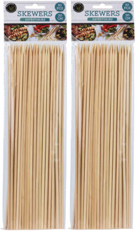 100x Bamboe houten sate prikkers/spiezen 30 cm - prikkers (sate)