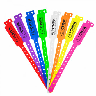 100x bedrukte vinyl polsbandjes in verschillende kleuren - spoedlevering mogelijk (100 st) drukken