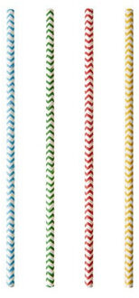 100x Duurzame papieren rietjes gekleurd 20 cm Multi