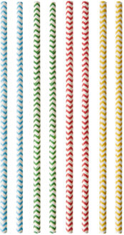 100x Duurzame papieren rietjes gekleurd 20 cm