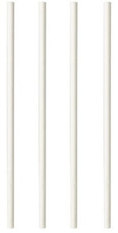 100x Duurzame papieren rietjes wit 20 cm