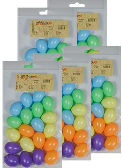 100x Gekleurde kunststof eieren decoratie 4 cm hobby