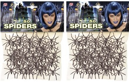 100x Horror decoratie spinnen - Feestdecoratievoorwerp