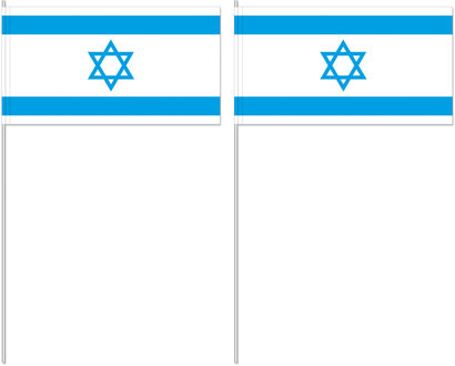 100x Israelische zwaaivlaggetjes 12 x 24 cm