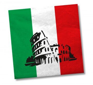100x Italie landen vlag thema servetten 33 x 33 cm