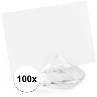 100x Kaarthouders standaards transparante diamanten 4 cm