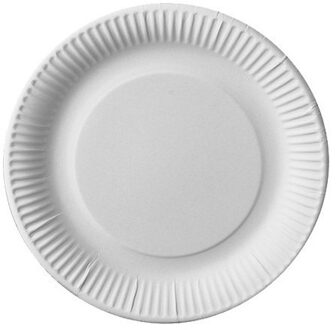100x kartonnen lunchborden 23 cm - Bordjes Wit