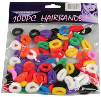 100x kleine haarelastiekjes in verschillende kleuren Multi