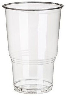 100x PLA frisdrank/bier glazen 250 ml - Horeca drinkbekers transparant evenement / bbq / verjaardag / picknick