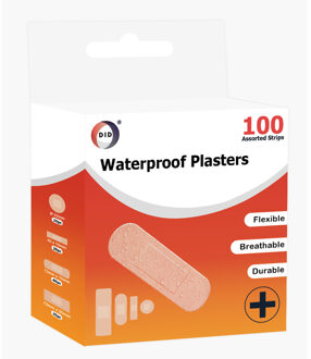 100x Pleisters diverse soorten/maten waterproof - Pleisters