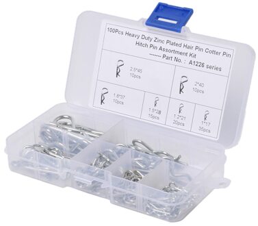 100x R Pin Mechanische Hitch Haar Tractor Clip Assortiment Kit Case Set Cotter