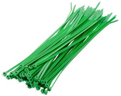 100x stuks kabelbinder / kabelbinders nylon groen 20 x 2,5 cm - bundelbanden - tiewraps / tie ribs / tie rips