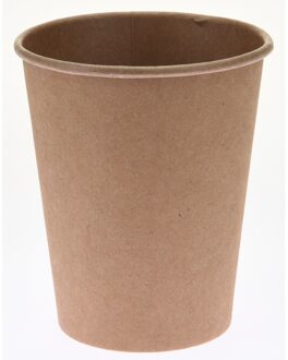 100x stuks kraft papieren koffiebekers/drinkbekers 250 ml - Bekers Bruin