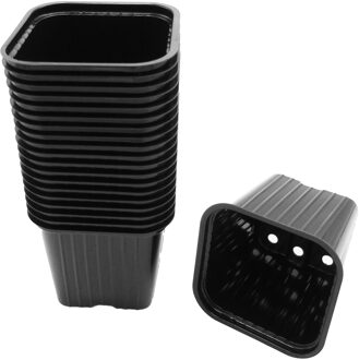 100x stuks Kunststof kweekpotjes/stekpotjes 7 x 6 cm - Kweekbak accessoires - Turfpotjes moestuin artikelen