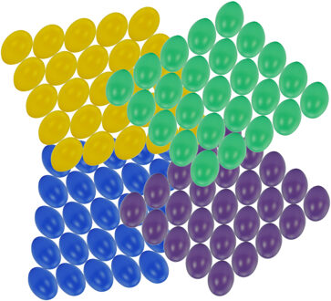 100x stuks multi-color hobby knutselen paaseieren van plastic 4.5 cm