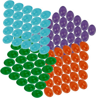 100x stuks multi-color hobby knutselen paaseieren van plastic 4.5 cm