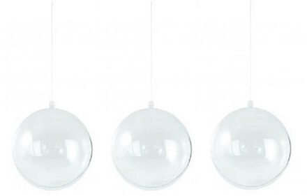 100x stuks transparante hobby/DIY kerstballen 7 cm