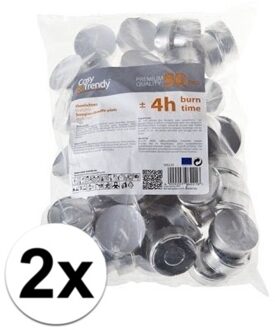 100x Waxinelichtjes 4 Branduren - Waxinelichtjes