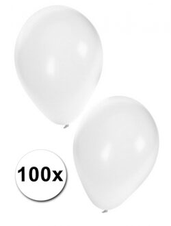 100x witte bruiloft feest versiering ballonnen - Ballonnen